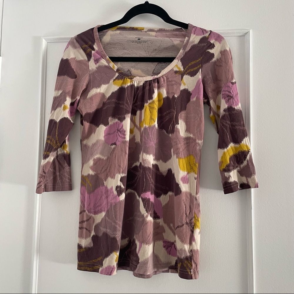 PATAGONIA floral 3/4 sleeve top